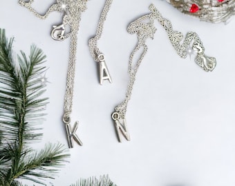 Collar con letra personalizada: delicado colgante de bloque, regalo de joyería con monograma