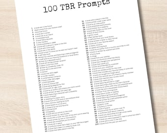 100 TBR Reading Prompts List | Book Club Challenge (Digital Download)