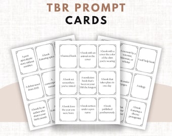 144 TBR Prompt Cards Printable (Digital Download) | Reading Challenge