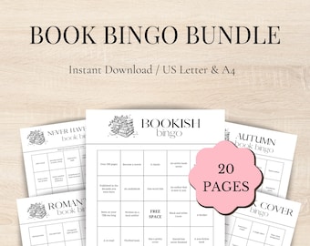 Book Bingo Printable Bundle | Book Club Games | Reading Challenge | PDF Download