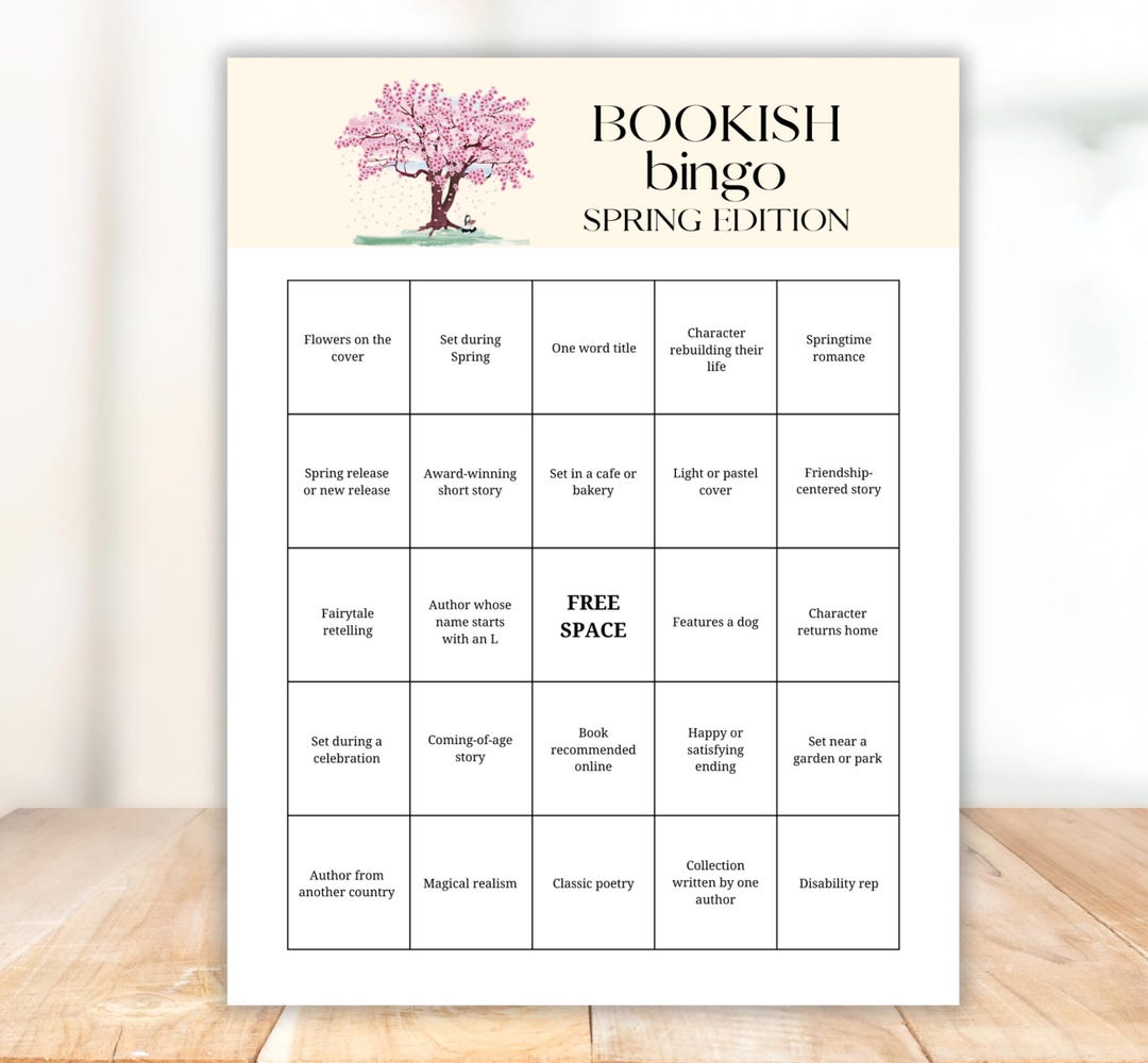 Spring Book Bingo Printable: TBR Reading Challenge Game for Book Lovers ...