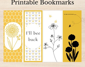 Bee Bookmark Set Printable