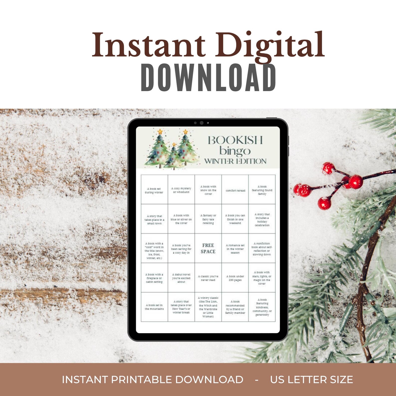 Winter Book Bingo Printable: TBR Reading Challenge Game for Book Lovers ...