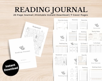 Book Tracker Journal | Reading List, Reviews, Stats (Digital Download)