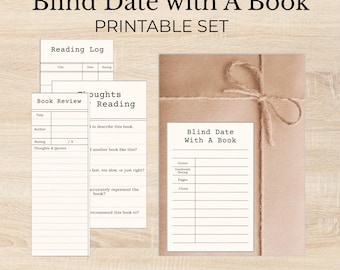 Blind Date with a Book Printable Set | Reading Log & Review (PDF Download)