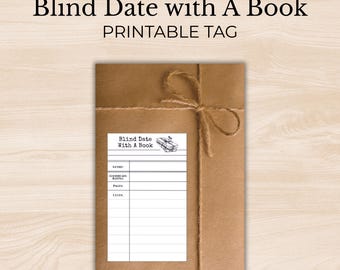 Blind Date with a Book Tag Printable | Genre, Clues, Goodreads Rating | Book Swap Gift Tag | Book Club Activity PDF