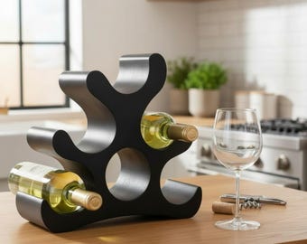 Wooden 6 Bottle Wine Rack Freestanding Cabinet & Pantry Storage Organizer