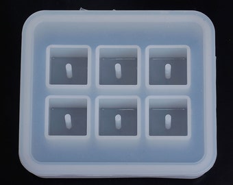 RESIN Square BEAD MOLD, Silicone Mold to make 16x16mm square rectangular beads, reusable, tol0694