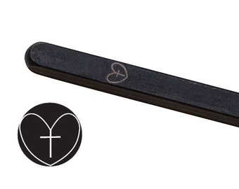 CROSS in HEART Metal Stamp, Rosary, Eurotool Elite Design Stamp,  5mm   tol0362