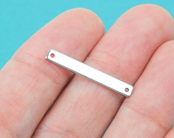 5 Stainless Steel Metal Bar Connectors, 18 gauge, 25mm x 3.5mm CHS0045