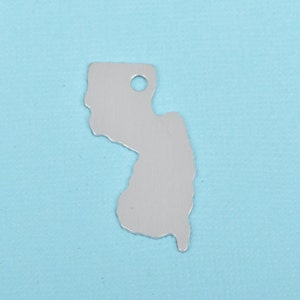 10 ALUMINUM NEW JERSEY State Stamping Blanks, Shape of State, Design Metal Stamping Blanks, 35x14mm, 20 gauge, msb0424