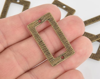 rectangle connector connector Solid bronze Rectangular Ornate Charm rectangle connector link,bronze link