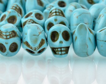 13mm Red Rain Stone Skull Loose Beads 16/"