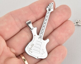 10 x Tibetan Silver GUITAR ACOUSTIC MUSIC INSTRUMENT 3D Charms Pendants Beads