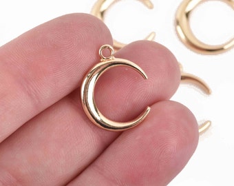 SLVR-197 20x20mm Brass Pendant Stamping Blanks Silver Plated Moon Charms With 2 Holes 2 Pcs Silver Plated Moon Charm,Hammered Pendant