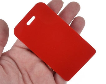 2 WHITE Acrylic LUGGAGE Tags Blanks Laser Cut Acrylic Bag Tags Lca0488