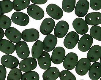 M5005, MATTE CHRYSOLITE, Superduo, 2 hole, 2.5x5mm green sd-35 Kumihimo lime Beadweaving,