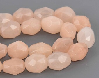 8mm to 12mm Peach Aventurine Gemstone Beads, barrel faceted, 8" strand, gem0932