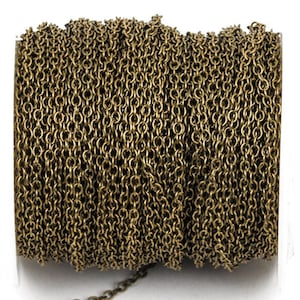 1 yard Antique Bronze Cable Chain, Oval Links are 2.5x2mm unsoldered, fch0250a