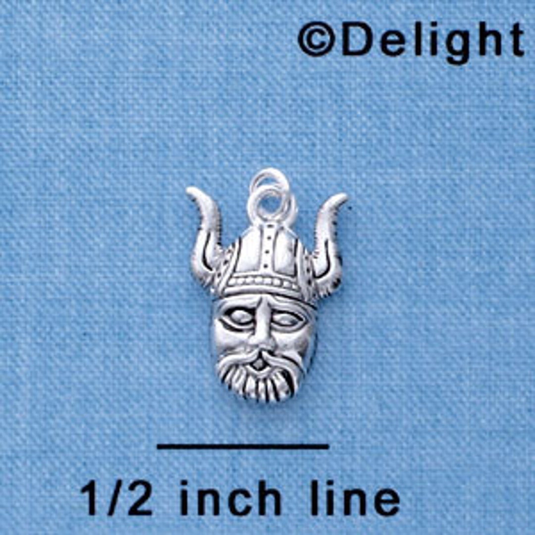 1 Silver Plated VIKING HEAD Charm Chs1226 Etsy