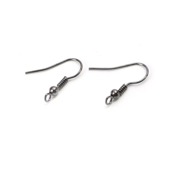 20 GUNMETAL French Hook Earrings Ear Wires 10 Pairs Fin0939a 
