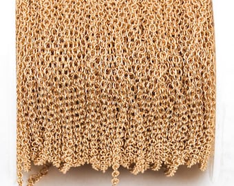 1 yard Gold Plated Cable Chain, Oval Links are 2.5x2mm unsoldered, fch0247a