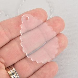10 Scalloped Teardrop blank charms 2&quot; Clear laser cut acrylic Lca0775a