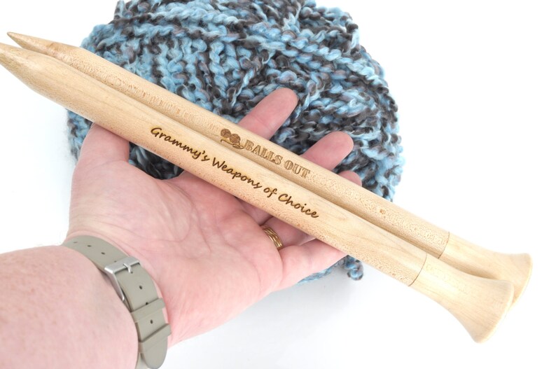 Giant KNITTING NEEDLES Size 35 Chunky Personalised ...