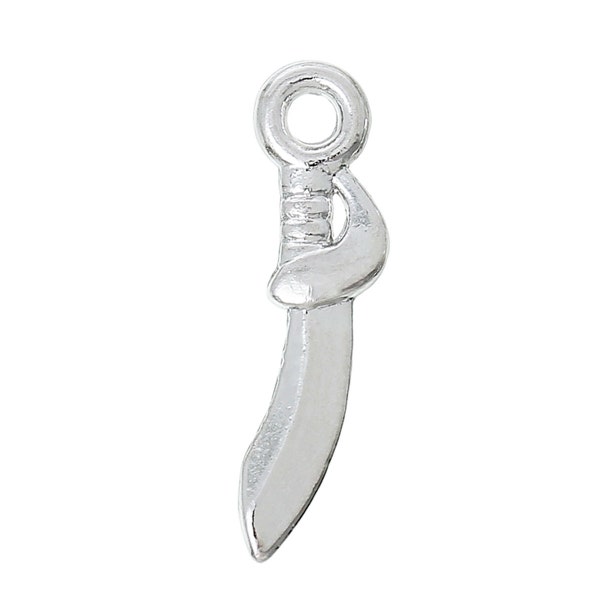 10 Silver SWORD Charm Pendants, fencing charms, saber sabre fencing, chs2130