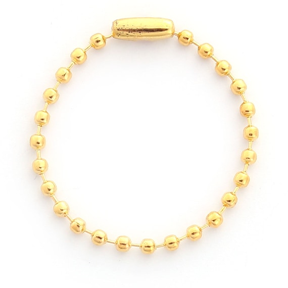 10 Gold Key Chain Ball Chain Connectors, 2.4mm, 10cm long (3 7/8")  fch1166a