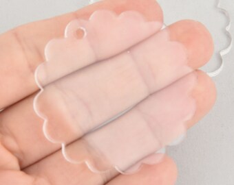 5 flores acrílicas transparentes de 2" con corte láser Lca0745a