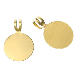 15 Brass Stamping Blanks, CIRCLE DISC with bail 1/2&quot;, 26 gauge msb0221