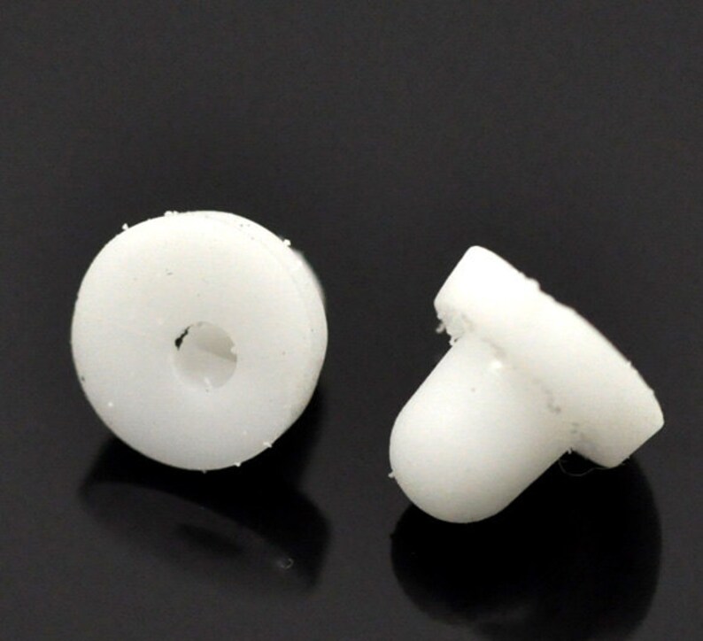 50 White Tube Rubber EARRING BACKS stoppers 6x6mm 25 Etsy