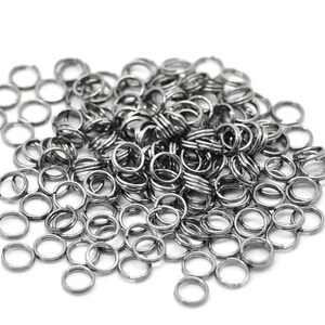 8mm Split Rings, 50 Gunmetal Split Rings, 8mm Double Loops Split Rings ...