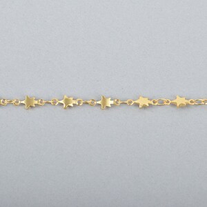 MATTE Gold STAR Chain Real Gold Plated tarnish resistant fch1047 bild 3