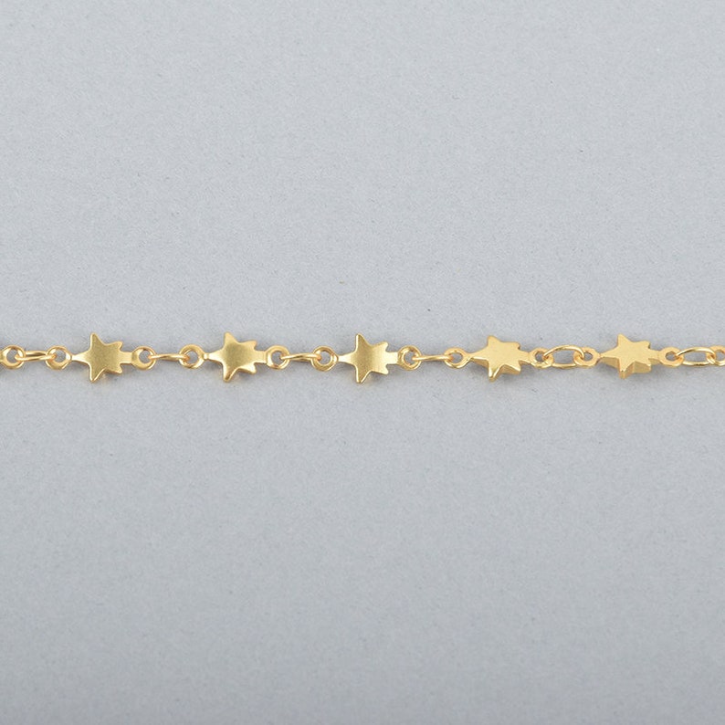 MATTE Gold STAR Chain Real Gold Plated tarnish resistant fch1047 bild 3