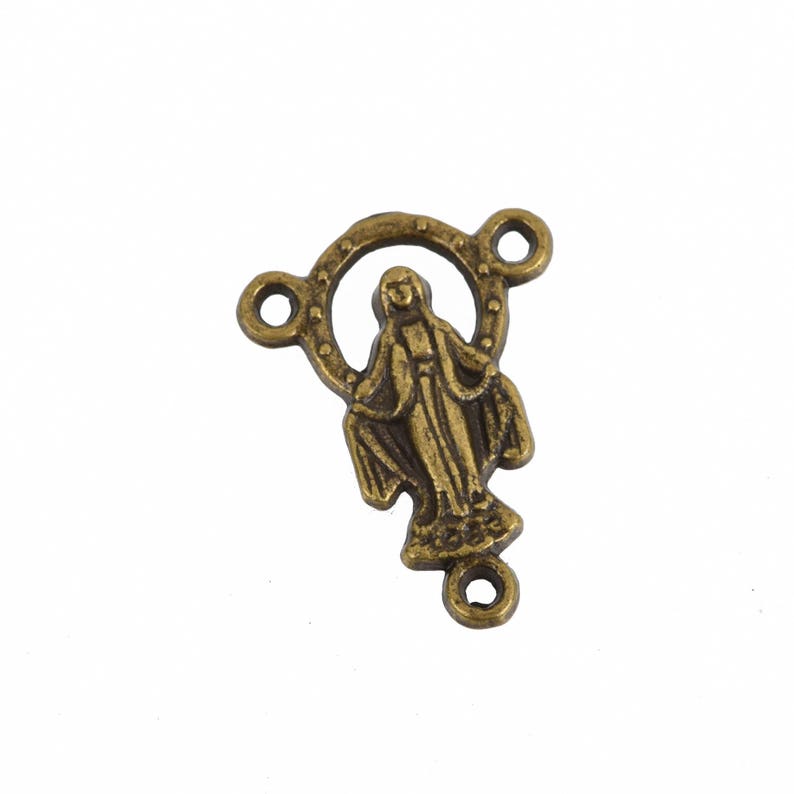 10 Bronze Rosary Tripiece Jewelry Connector Link Patron Etsy