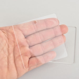 5 Square 3&quot; blank charms Clear laser cut acrylic Lca0772a
