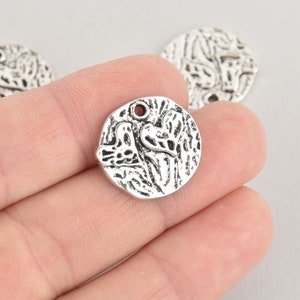8 Silver Heart Charms, Valentines Day, 20mm, chs6624