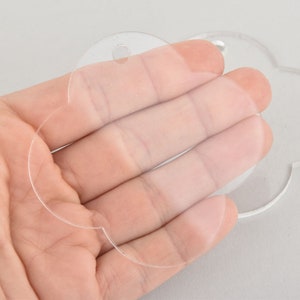 5 Clover 3&quot; blank charms Clear laser cut acrylic Lca0778a