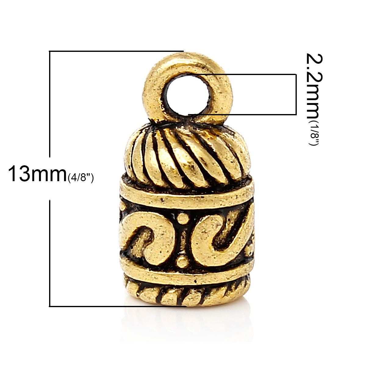 20 Gold End Caps for Tassel Jewelry Leather Cord End Bead Caps Etsy