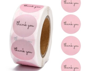 500 Thank You Stickers, 1" round, pap0156