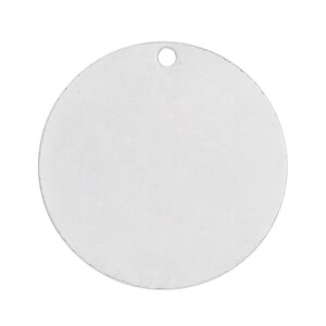 10 Bright Silver Plated Circle Disc Metal Stamping Blanks, 22 gauge, 1-1/8&quot; diameter (30mm)  MSB0268