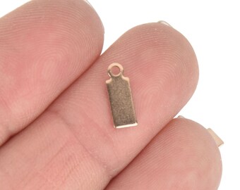 10 Rose Gold Tag Charms Stainless Steel stamping blanks 11x4mm chs5264