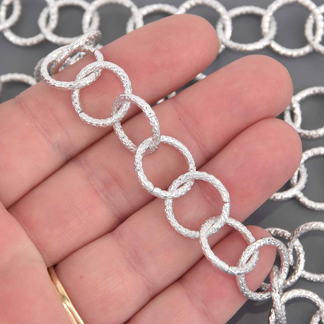 1 Yard Silver Rolo Aluminum Chain, Cable Chain Links Are 15mm Fch1348a ...