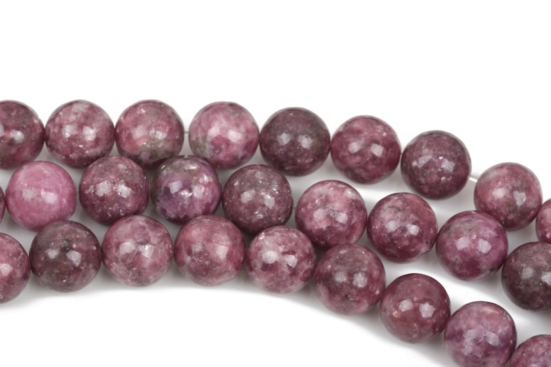 12mm LILAC PURPLE LEPIDOLITE Round Gemstone Beads full strand gms0028 about 33 beads