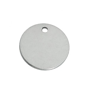 10 Thick Stainless Steel Round Circle Disc Charms Stamping Blanks, with hole, 5/8&quot; (15mm), 19 gauge,  msb0321