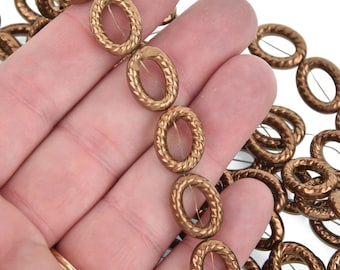 16mm Bronze Oval Hematite Beads full strand 24 beads gem0189