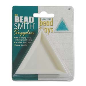 May include: A set of three white triangular bead trays. The trays are designed for organizing and sorting beads. The packaging shows a blue and green bead tray.