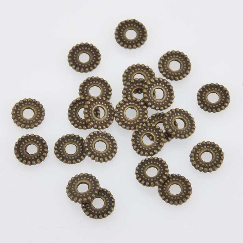 bme0600 8mm Bronze Rondelle Spacer Beads x30 beads